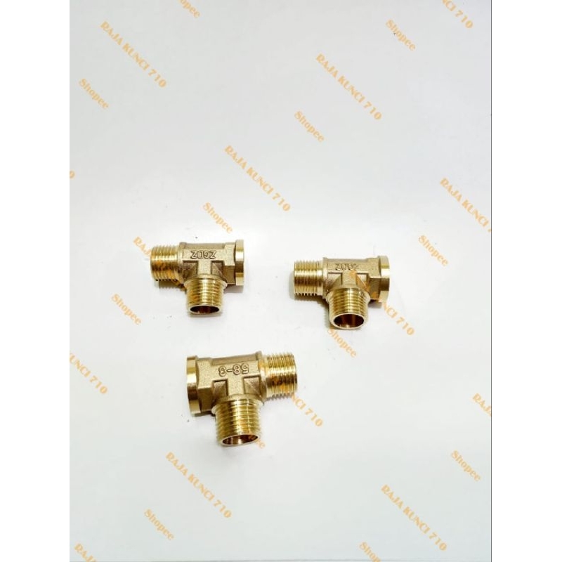 Tee Drat Dalam Luar 1/2" inch TDDL 1/2" inch / Tre Kuningan Drat Luar Dalam / Nepel T