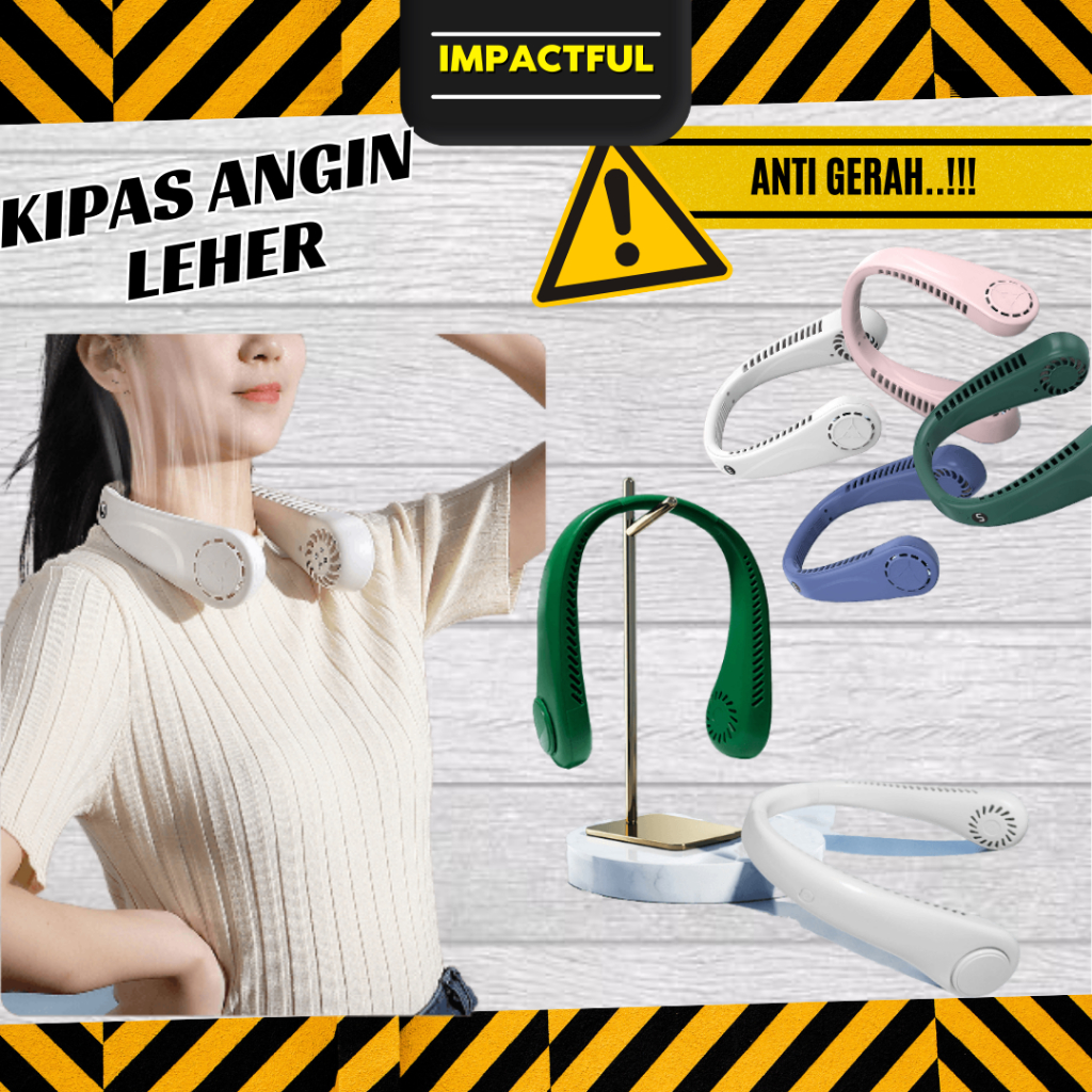 Kipas Angin Gantung Leher Kipas Angin Tanpa Baling Baling Kipas Angin Mini Portable USB Rechargeable