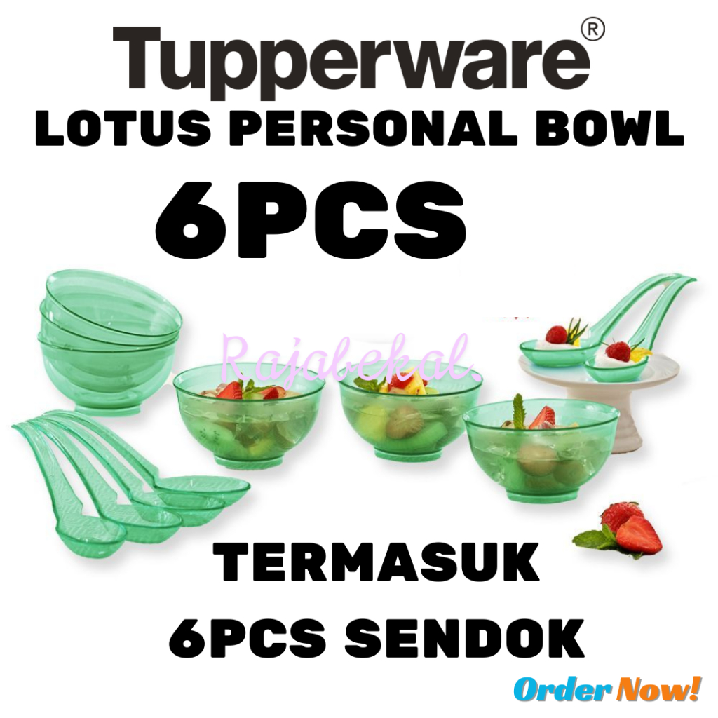 PROMO Tupperware  Lotus Personal Bowl Set 6pcs free spoon