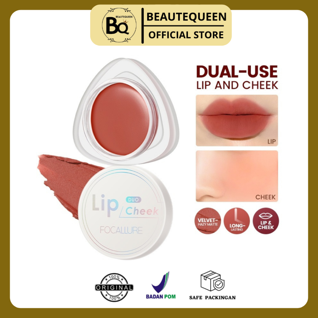 FOCALLURE (FA266) CHEEK DUO Dual-use Lip Mud Lip clay & Velvet-hazy Matte Blush on-Makeup