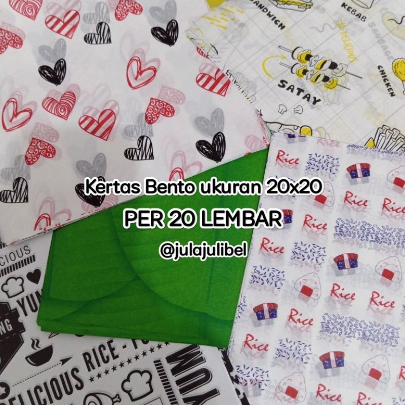 kertas nasi motif bento Rice Paper Bento