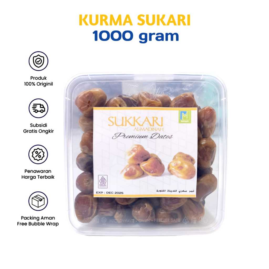 

Kurma Sukari Premium 1kg I Kurma Raja Grade A