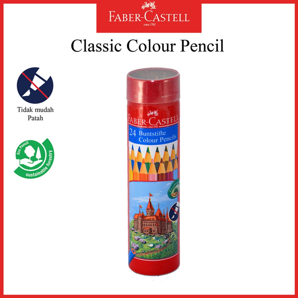 

KODE A97X Pensil Warna Faber Castell 24 Warna Classic Colour Pencil Ukuran Panjang Kemasan Round Tin