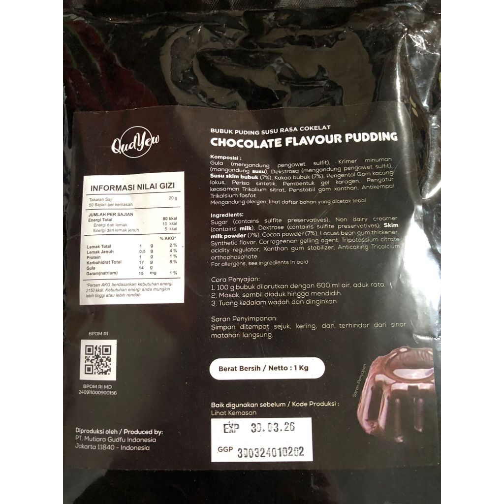 

Comefood coklat Silky Puding 1 kg / Come Food chocolate Pudding Powder