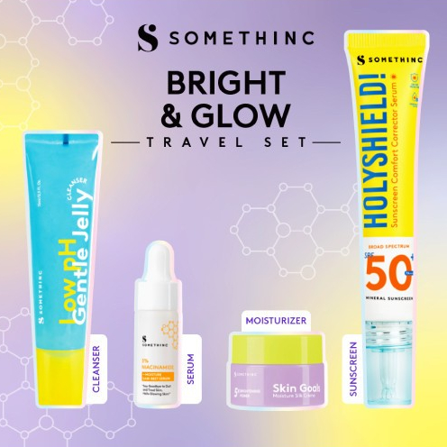 GLAM - SOMETHINC Bright & Glow Travel Set (4pcs) - Low PH Gentle Jelly cleanser 5ml - 5% Sabi Serum 