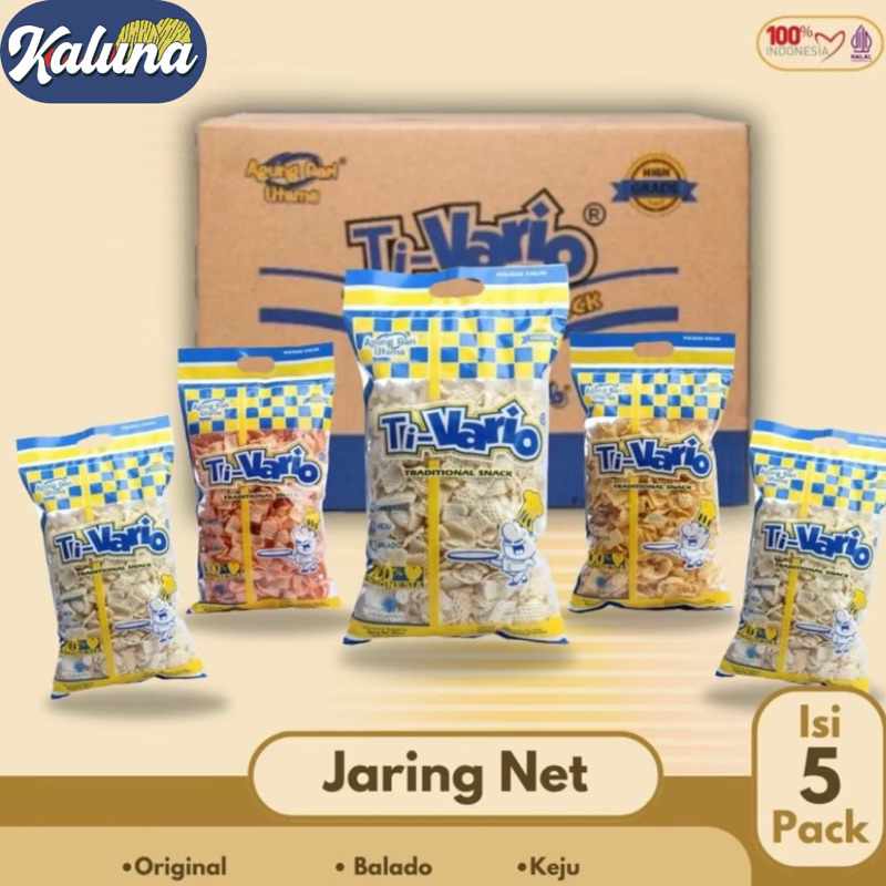 

Snack Jaring/Net Ti Vario 250gram (1Dus isi 5 Karung) Rasa bisa di Mix