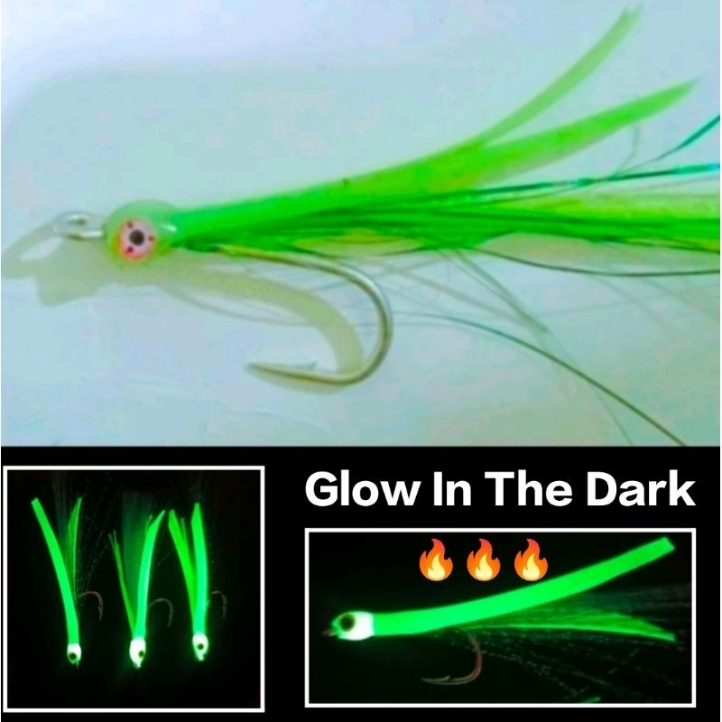 Jigging 7CM Selang Umpan Bahan Silikon & Bulu Mutiara WARNA TERLARIS |  Bulu Mutiara Sabiki |  Umpan