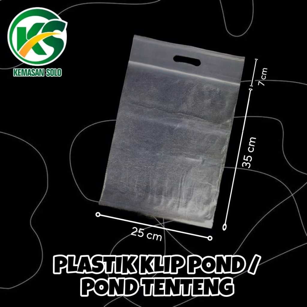 Ecer 20 pcs Plastik Klip 25x35+7 (25 x 35 + 7 cm) Klip Baju Plastik Klip Tenteng Transparan packing 