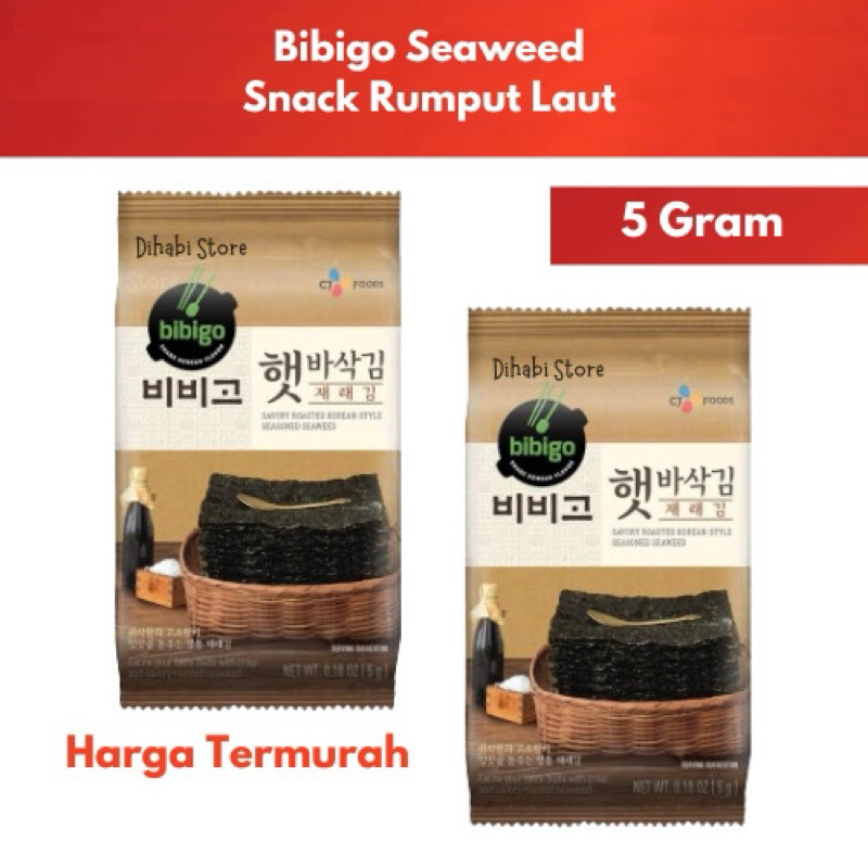 

Bibigo Seasoned Seaweed Snack 5gr /Snack Rumput Laut Bibigo