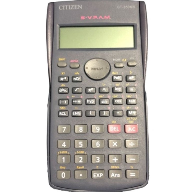 

KODE K3I KALKULATOR scientific CITIZEN CT35MS calculator ilmiah sekolah sin cos tan 2 line display pink biru hijau