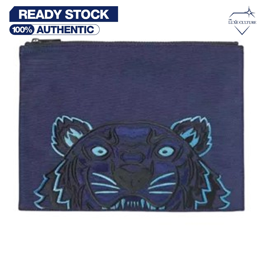 Kenzo Tiger Navy Blue Pochette / Tas Branded Original