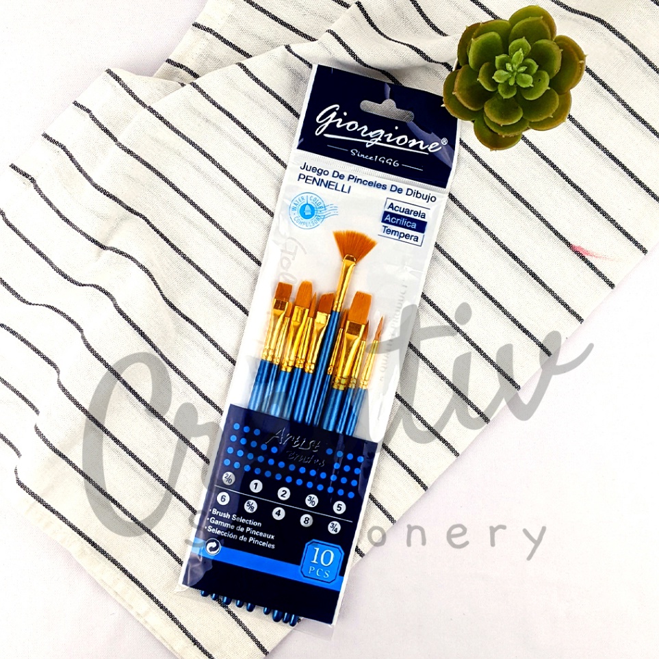 

KODE D62O Giorgione Kuas Lukis Set Lengkap G198SH 1 pcs Art Brush Nylon Cat Air Acrylic Minyak