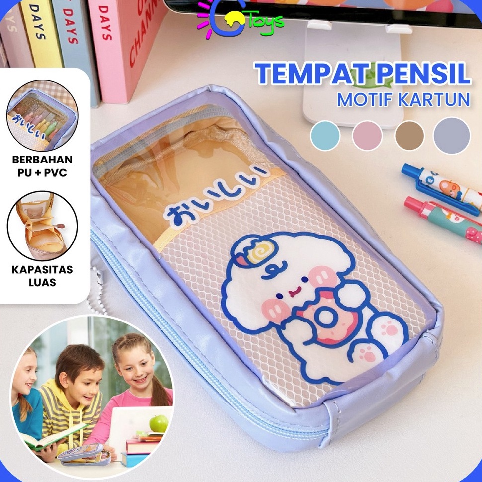 

KODE K63K CRA61 Tempat Pensil Anak Transparan Motif Kartun Pencil Case Multifungsi Ala Korea Pouch Serbaguna Tempat Alat Tulis Tempat Pulpen Perlengkapan Sekolah