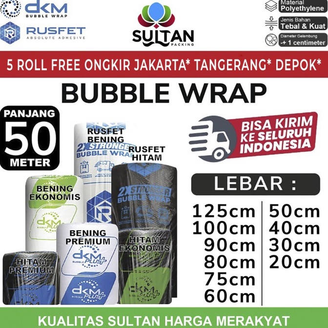 

Makin murah PLASTIK BUBBLE WRAP 125CM X 5M BUBBLE WRAP DKM PLUS KUALITAS PREMIUM TERMURAH GROSIR