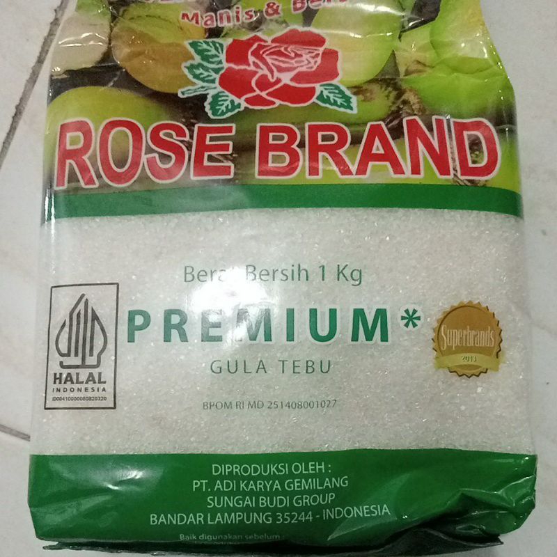 

Gula pasir Kemasan Rose brand hijau 1kg