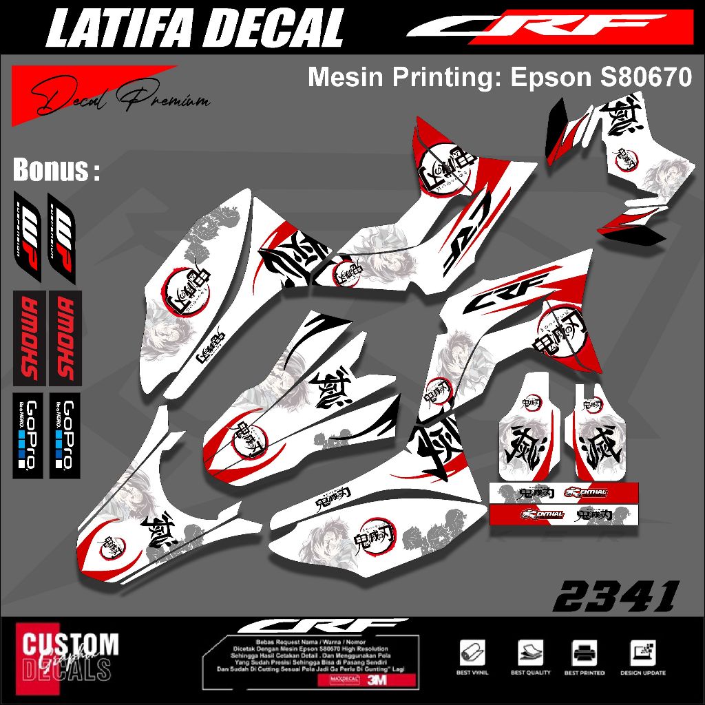 Sticker Terbaru Decal CRF 150 L Full Body Stiker Terlaris Bisa Custom Gambar Sendiri