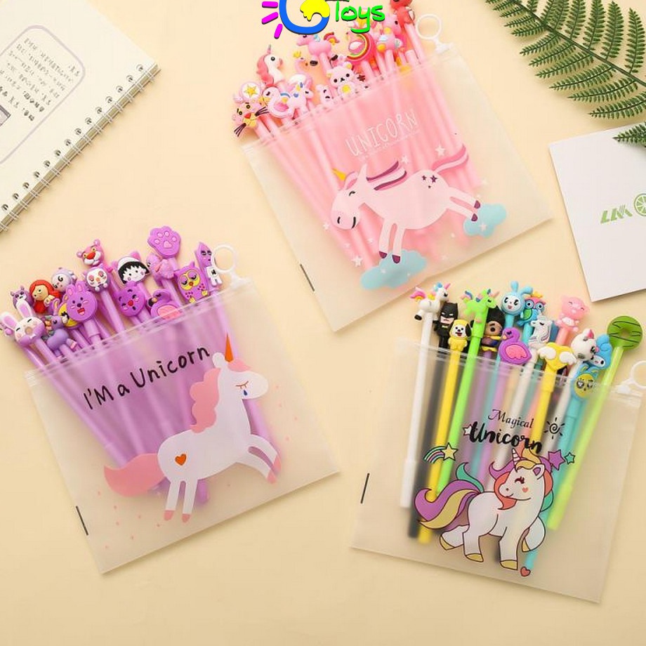 

Harga Terbaik CRA15 Pulpen Gel Karakter Lucu Set Isi 2PCS Pena FREE Zipper Pouch Tempat Pensil Transparan Murah