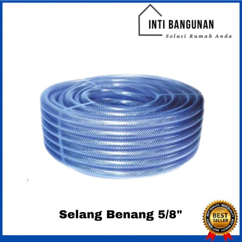 Selang Air Serat Benang 5/8" Inch 50m 50 Meter 1 roll Taman Selang Air Selang Fleksibel Serat Benang