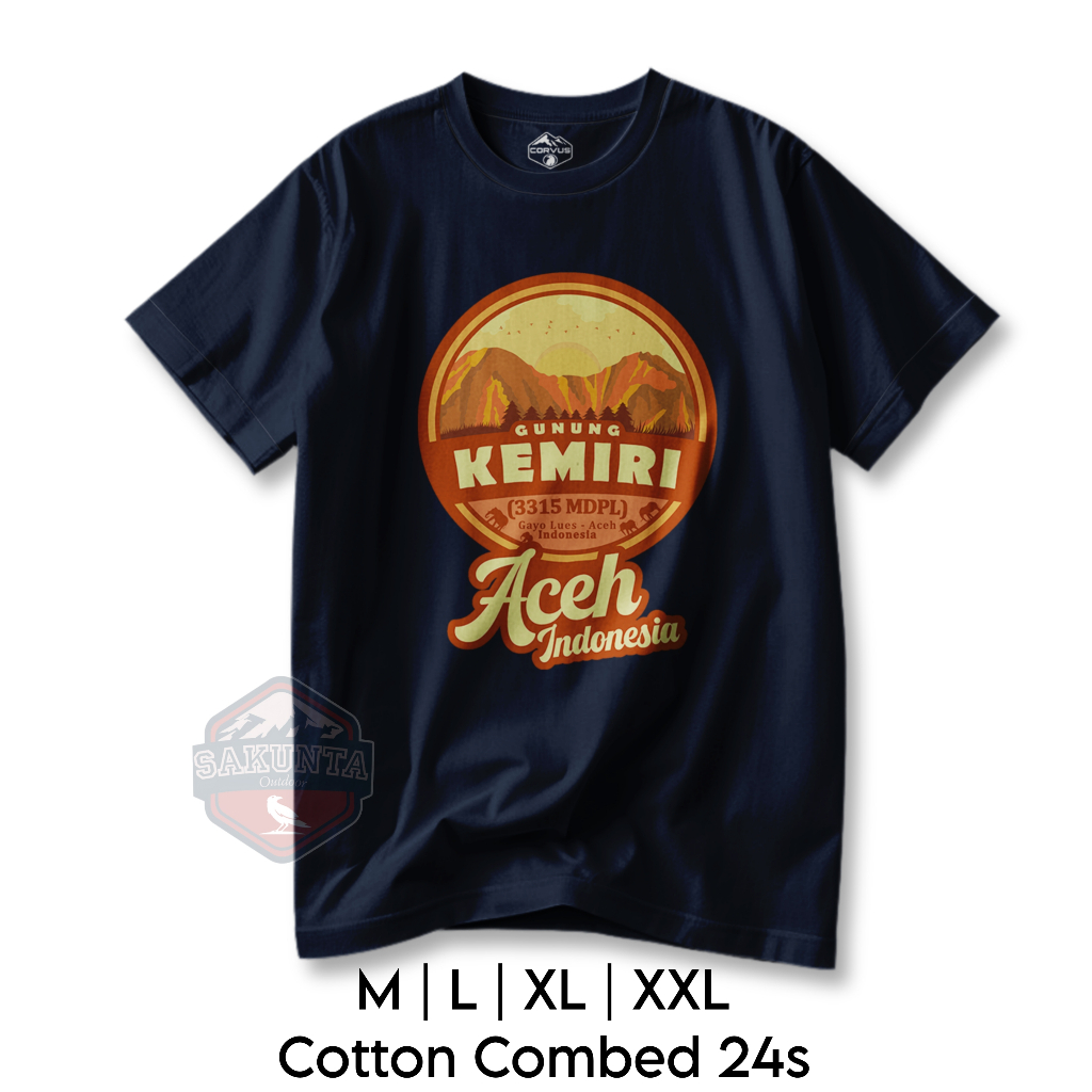 sakunta outdoor kaos pendaki gunung pria dan wanita Tshirt hikking camping gunung kemiri aceh logo g