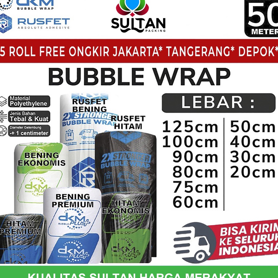 

Promo besar Plastik Bubble Wrap 5meter HITAM PREMIUM DKM PLUS Bubblewrap TERMURAH ROLL