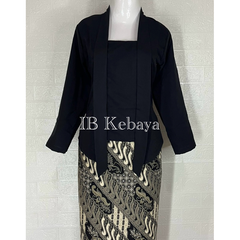 ATASAN KEBAYA KUTUBARU POLOS - WARNA HITAM