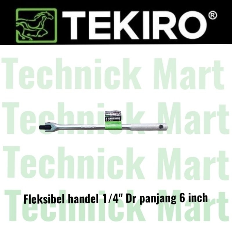 TEKIRO flexible handle 1/4" Dr panjang 6 inch gagang kunci shock fleksibel