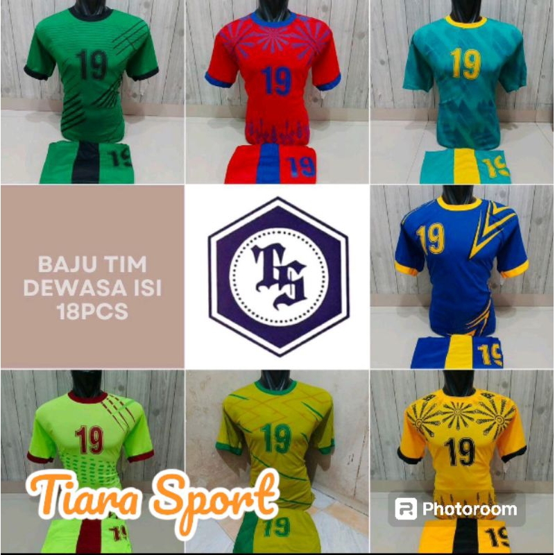 Setelan Team Bola 18 Dewasa Round Neck/ Kaos tim 18 Stel/ Kaos Tim Sepakbola/ Baju Tim Futsal