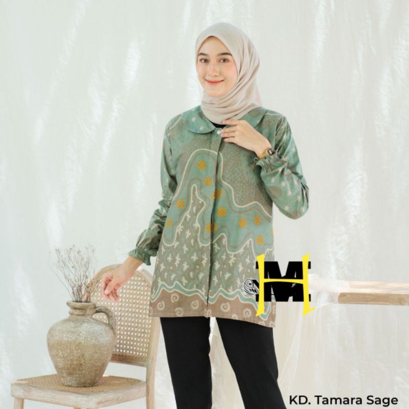 Blouse batik wanita modern Atasan batik wanita model blouse Atasan batik wanita model terbaru