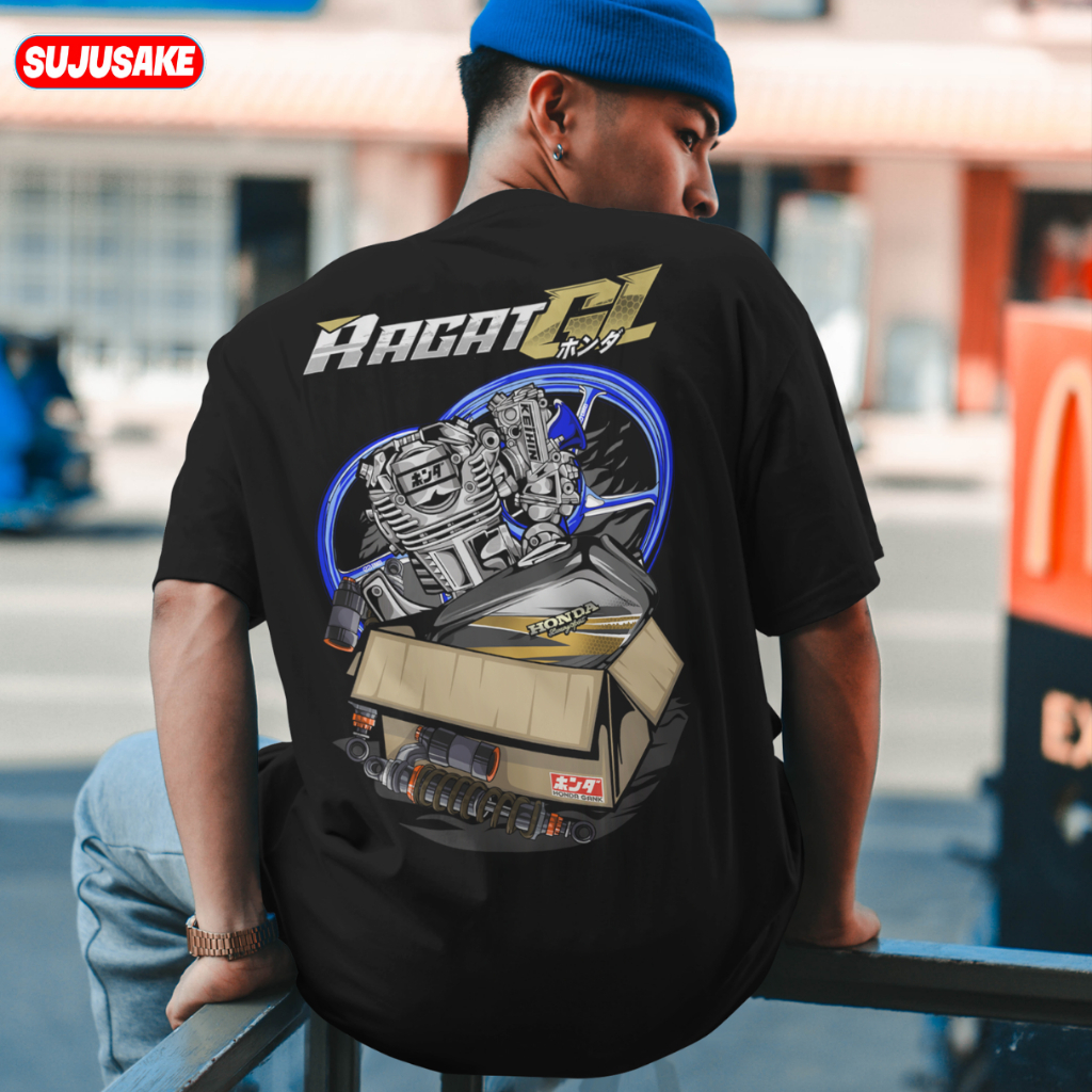 Baju Kaos Atasan Pria Ragat Honda Gank Herex Gl 100 Gl100 Max Pro Distro Original Murah Keren Bahan 