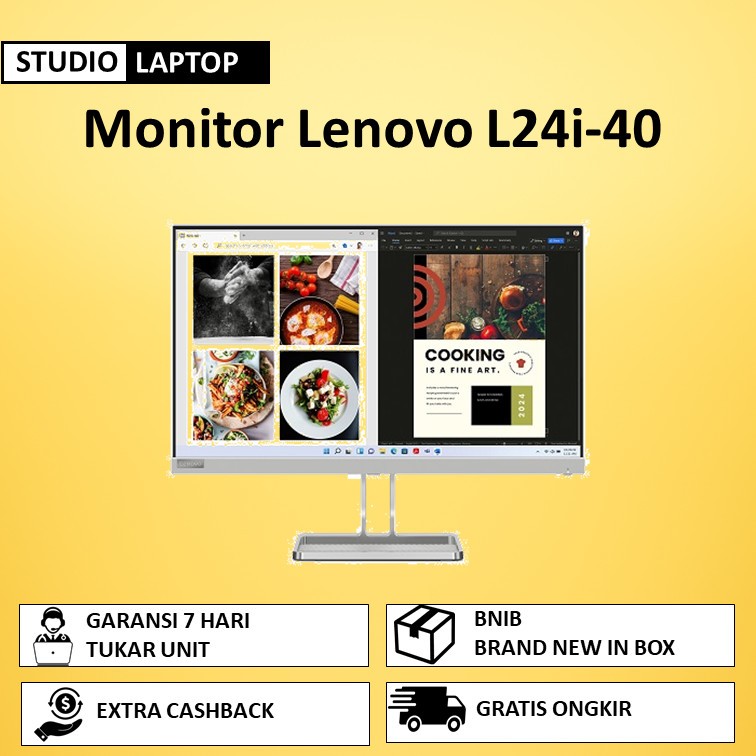 Monitor Lenovo L24i-40 24" IPS FHD 75hz VGA HDMI