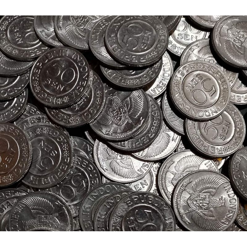 50 sen garuda 1961 baru asli