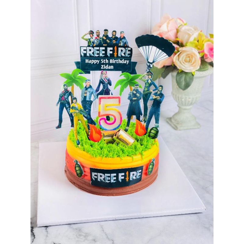 

kue ulang tahun anak birthday cake free fire topper cake