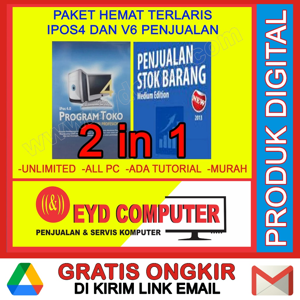 PAKET 2 IN 1 PROGRAM KASIR TOKO IPOS4 DAN V6 PENJUALAN DAN STOK BARANG ALL PC SOFTWARE APLIKASI I PO