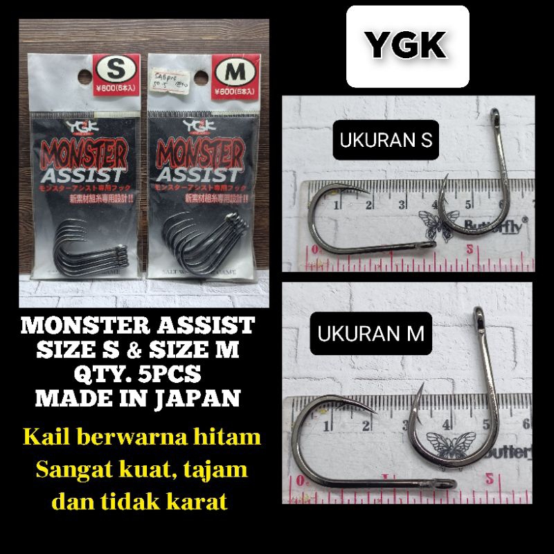 KAIL YGK MONSTER ASSIST HOOK S & M BLACK STRONG KAIL KUAT KAIL JIGGING KAIL ANTI KARAT KAIL PANCING 
