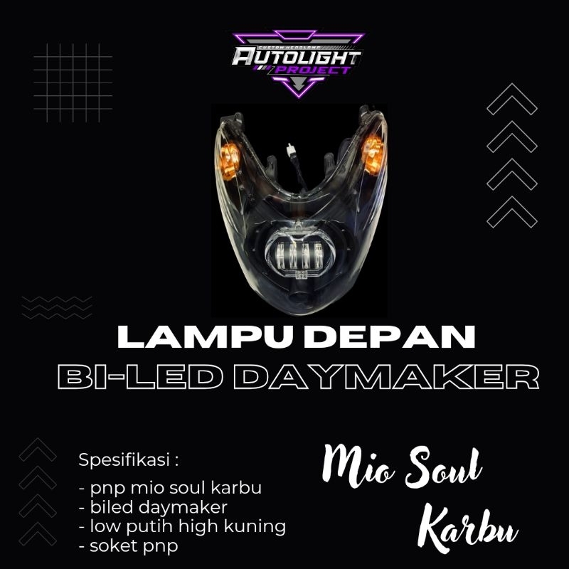 lampu depan custom daymaker biled yamaha mio soul karbu