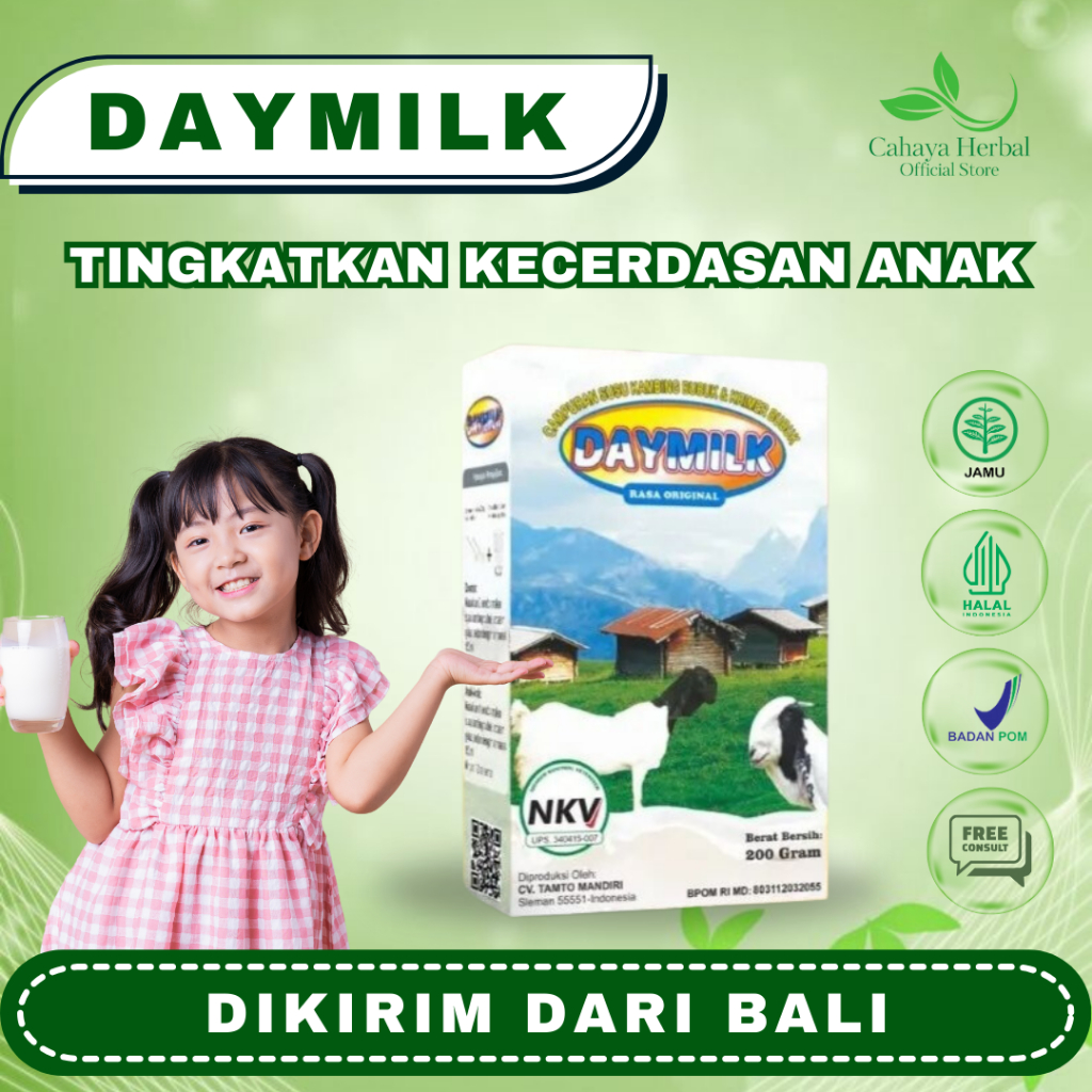 

Daymilk - Susu Kambing Etawa Asli Bantu Jaga Kesehatan Tulang dan Sendi, Cegah Osteoporosis, Atasi Nyeri Sendi, Rematik, Asam Urat, Sesak Napas dan Gangguan Pernapasan, Manambah Imunitas Tubuh, Aman Busui dan Bumil - 200 Gram HALAL