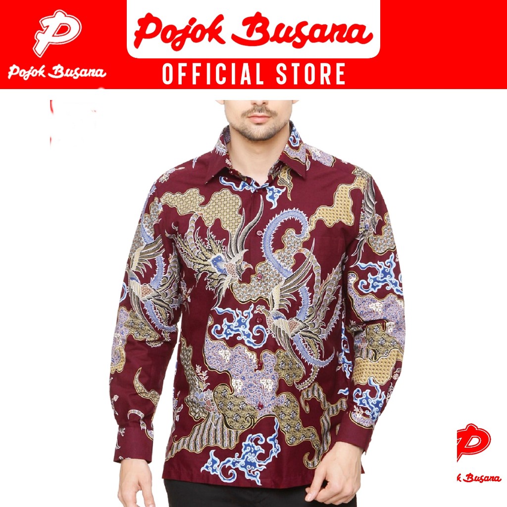 Pojok Busana Alisan Kemeja Lengan Panjang Batik Pria Slim Fit Art 304, 413, 425, 470, 474