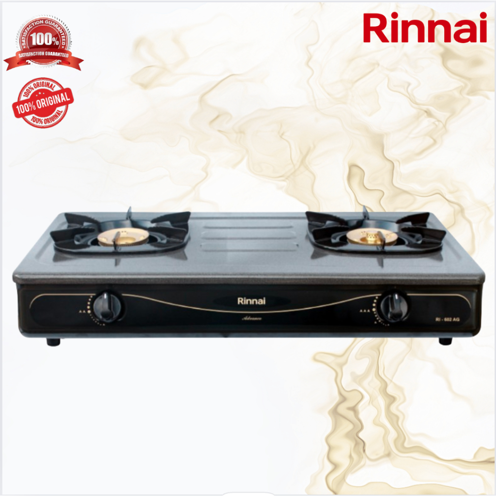 KOMPOR GAS 2 TUNGKU RINNAI RI-602AG/RI602AG/RI602 AG/RI 602AG/RI-602AG/ORIGINAL RINNAI/GARANSI RESMI