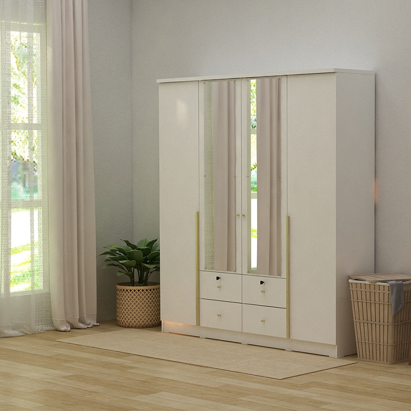 Lemari Baju Pira Metropolis / Lemari Pakaian Pira Metropolis (Lemari Baju Yona 4P 4DR / Lemari Baju 