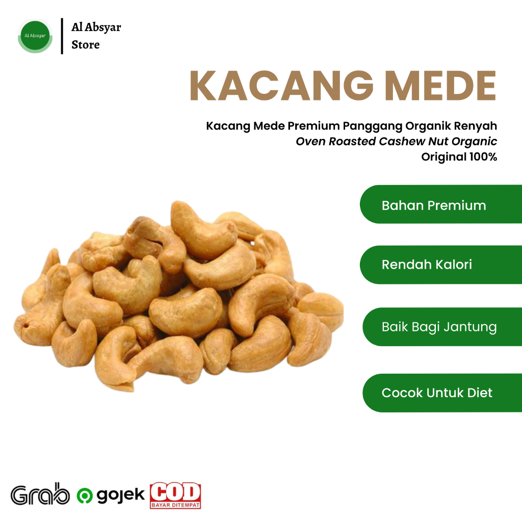 

Kacang Mede Panggang 1kg Original Kacang Mete Premium Roasted Cashew