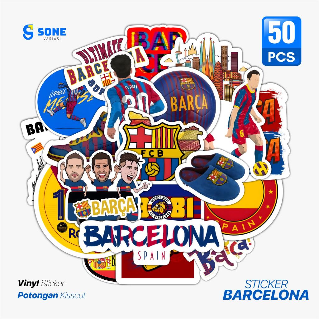 

STICKER PACK BARCELONA PAPER VINYL WATERPROOF STIKER AESTHETIC BOLA DEKOR HELM SCRAPBOOK JURNAL WALLPAPER