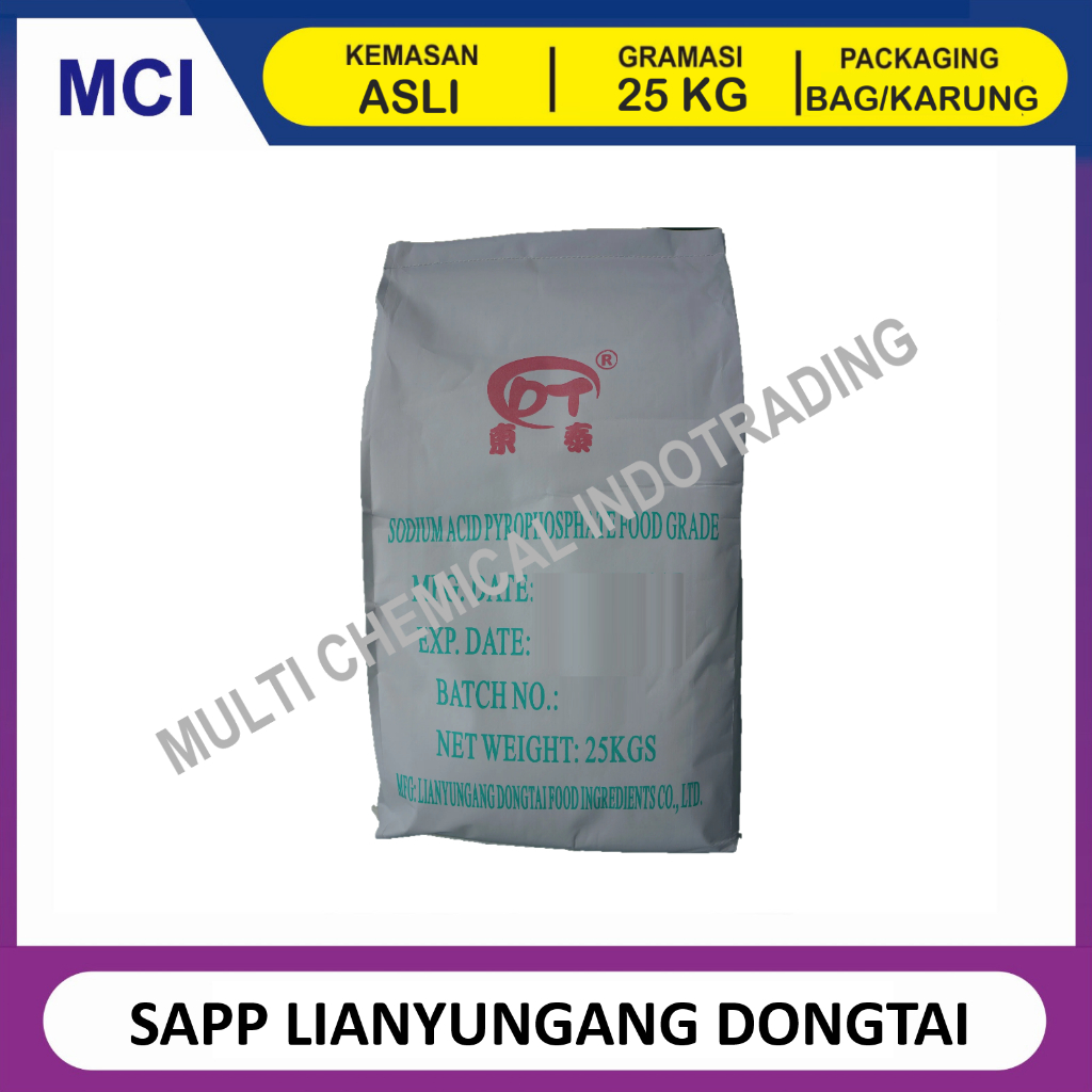 

SODIUM ACID PYROPHOSPHATE SAPP LIANYUNGANG DONGTAI - 1 BAG 25 KG