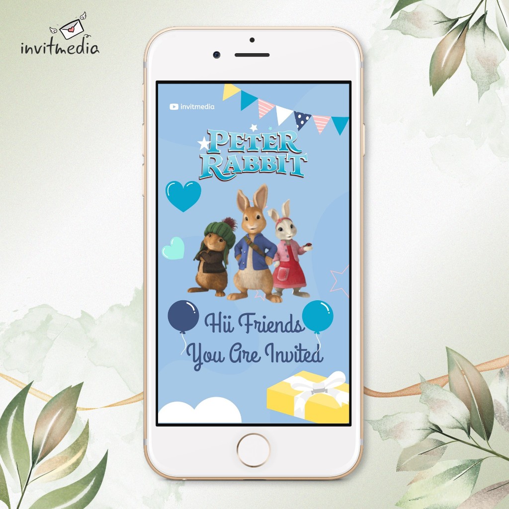 Undangan Ulang Tahun Anak Tema Peter Rabit Video Birthday invitation Undangan Digital Ulang Tahun 22