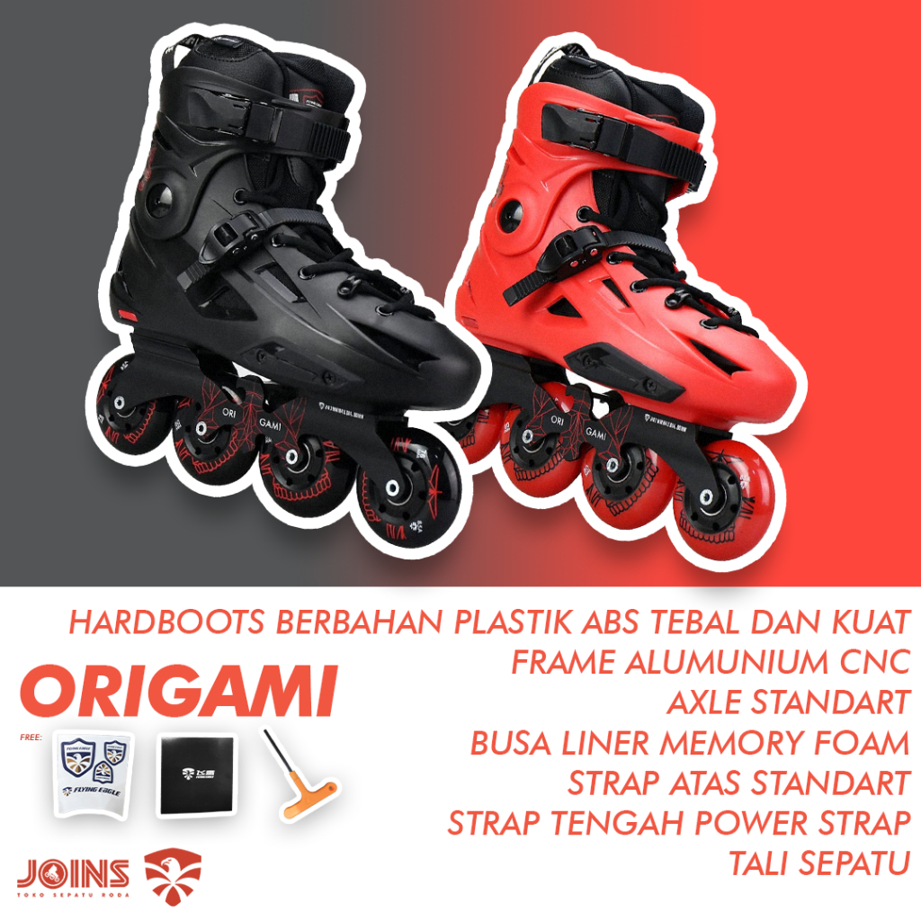 Sepatu Roda Flying Eagle Inline Skate Flying Eagle Origami Merah