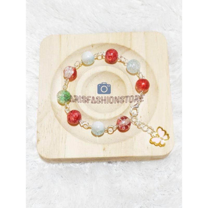 SFS - Gelang Kristal Kaca Rantai/ Gelang Mote/ Gelang Viral