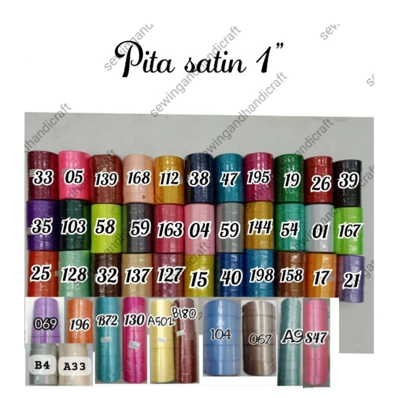 

Pita kado /Pita Satin 1 inci (± 2,5 cm)