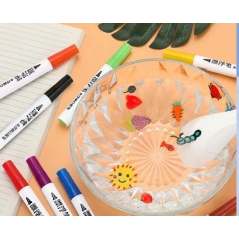 

Spidol Ajaib Air Magic Marker Floating Pen Water Based Mainan Edukasi 8 Spidol+Sendok