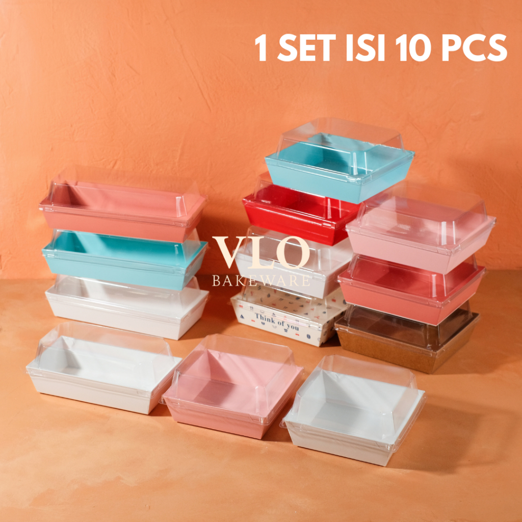 

[1 SET ISI 10 PCS] Kotak kue dessert box korea | kotak sandwich | paper box burger sandwich | kotak kue milk bun [1 set isi 10 pcs]