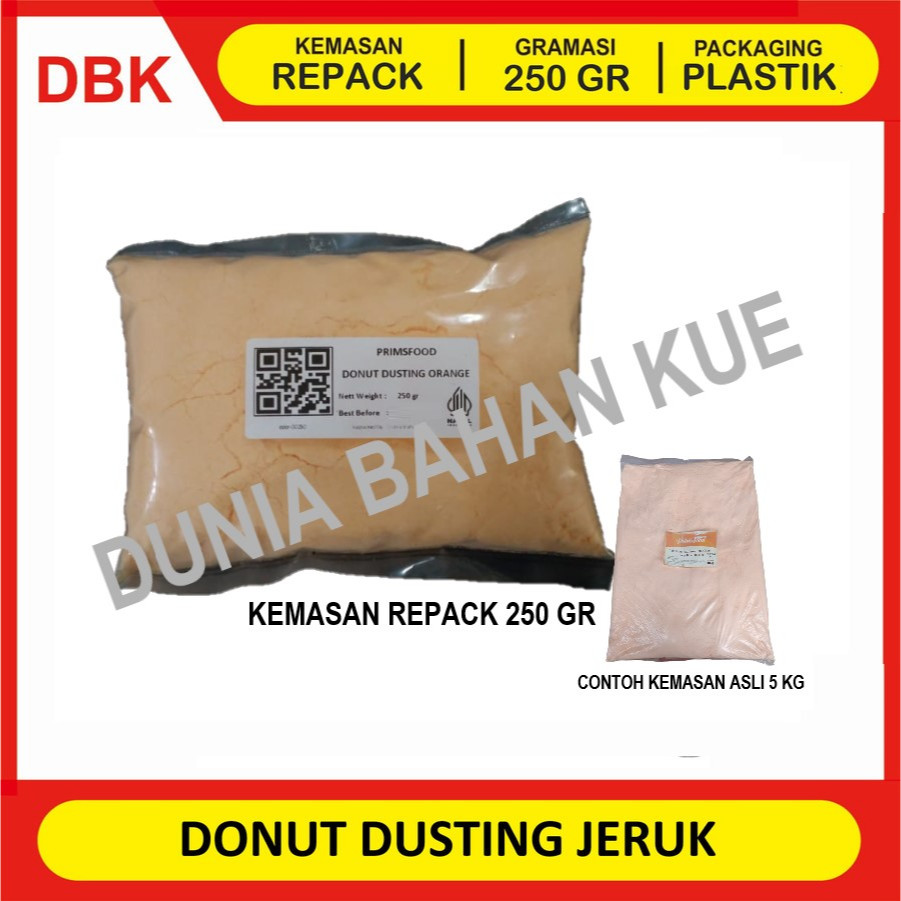 

PRIMSFOOD DONUT DUSTING GULA DONAT DINGIN ORANGE MINT REPACK 250 GR / GULA TABUR JERUK