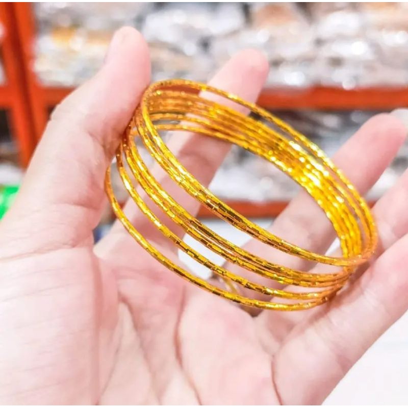 Gelang kroncong Wanita dewasa motif pasir lapis emas 24k (6pcs)